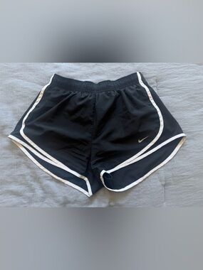 Nike Women's Black Athletic Running Shorts with White Piping